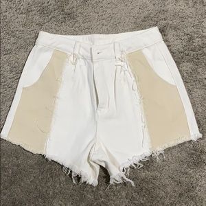 ‼️SOLD ‼️Colorblock High Waisted Denim Shorts